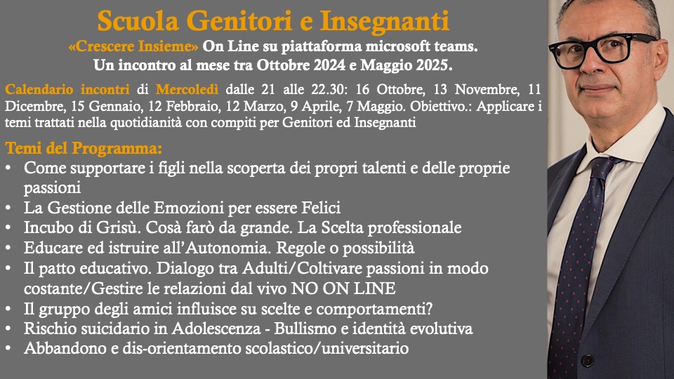 Scuola genitori Insegnanti 2024 - 2025